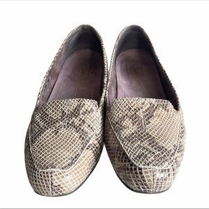Clarks Snakeskin Loafers Beige
